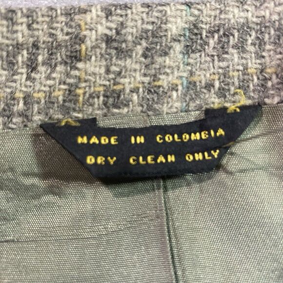 Vintage OAKTON LTD Blazer 100% Wool Plaid Tweed Sport Coat Jacket Mens 42L Gray - Picture 13 of 13